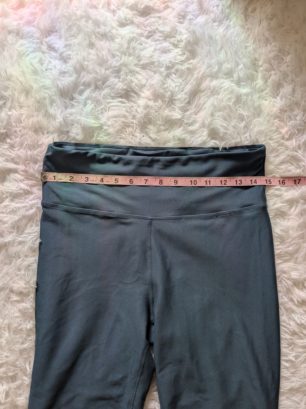 Marika Dark Turquoise Leggings with Gold Speckle Accents. Women XL - Picture 7 of 14